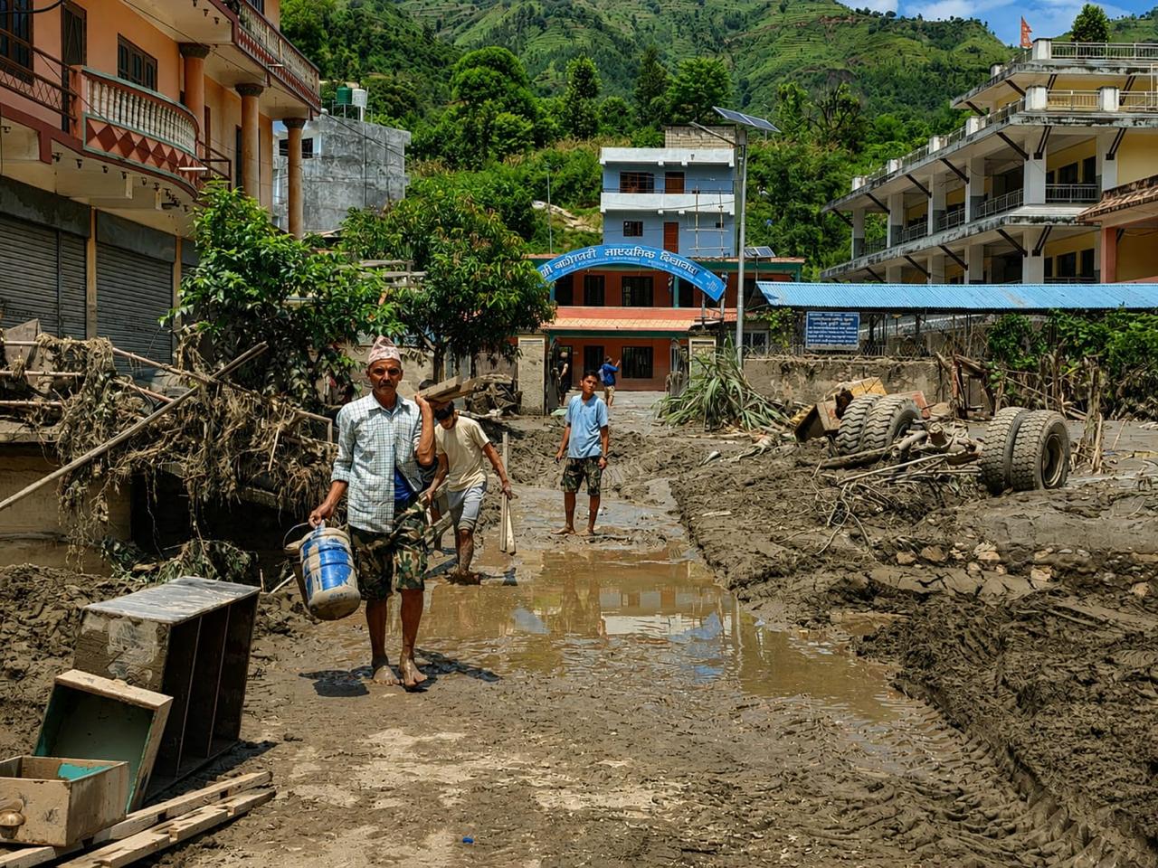 Overstromingen Nepal