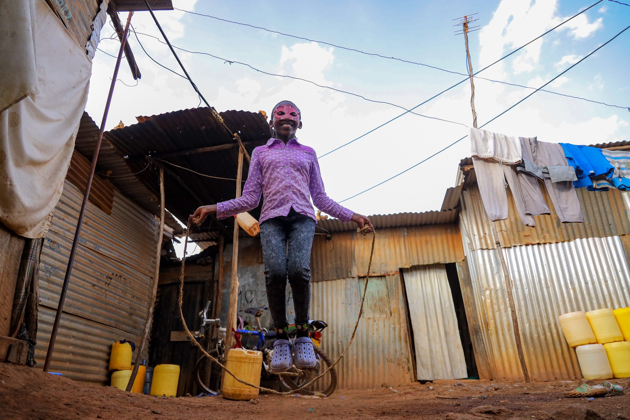 Rose uit Kenia houdt van touwtjespringen.