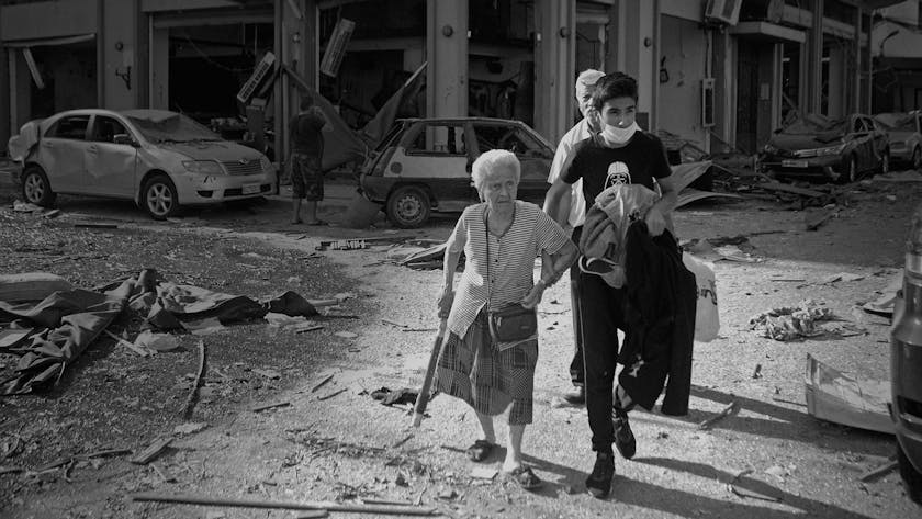 Een groot deel van Beiroet is weggevaagd