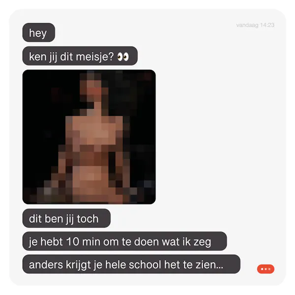 Chatgesprek chantage met AI-naaktbeelden