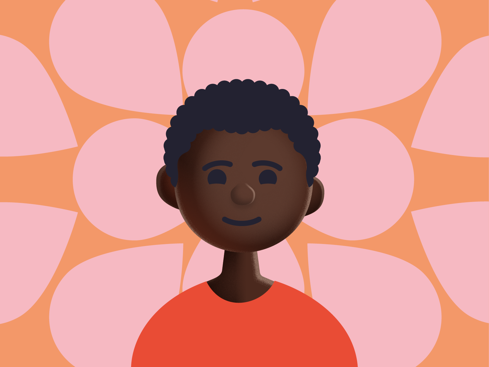 Blije jongen, illustratie.